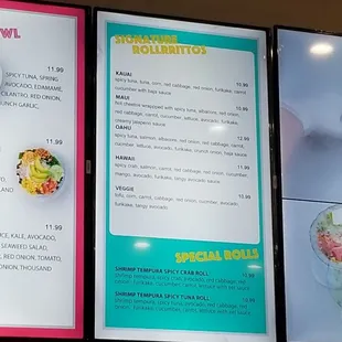 Signature Poke Bowls, Rollrrittos, and Special Rolls Menu