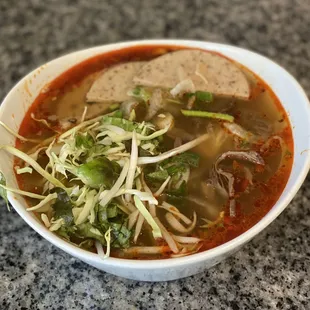 Spicy beef noodle soup the kid adored this!! He was slurpin away Lol!! I took some slurps too it's yummy!!