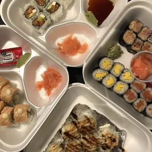 a variety of sushi