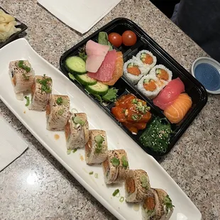 Yellowtail Tataki roll, Yummy Bento set