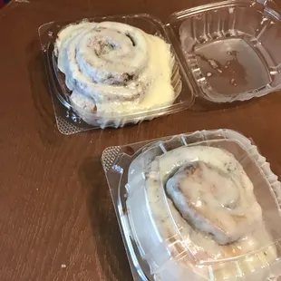 Two classic cinnamon rolls