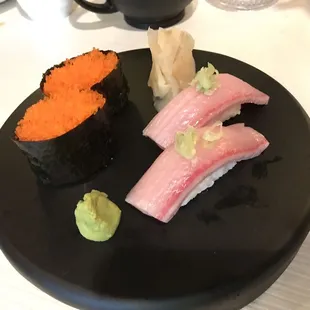 Masago (Smelt Fish roe) and Yellow Tail