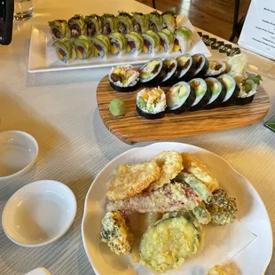 Tempura Vegetables Futo Maki Roll Arizona Roll Mango Bliss Roll