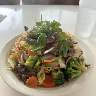 Fried Fried Egg Noodles with Beef