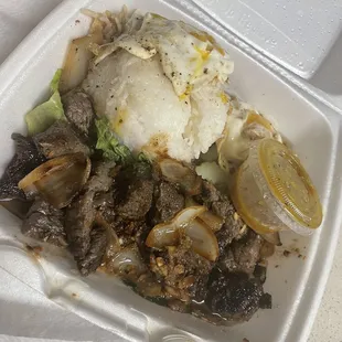 Shaken Beef With Rice