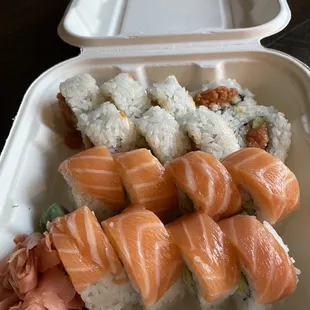 spicy tuna and sunshine roll