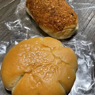 Vegan taro bun and vegan floss bun