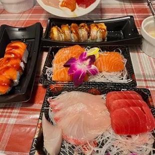 various types of sushi