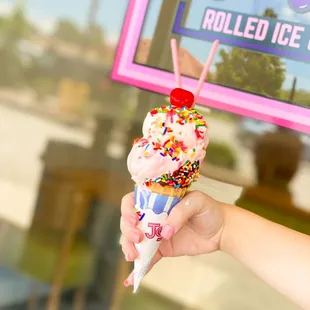 Vanilla Ice Cream w/ Chocolate Dipped Cone!