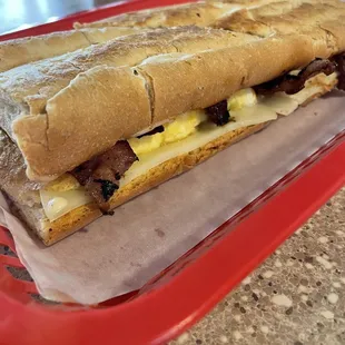 Bacon, egg and Cheese sandwich