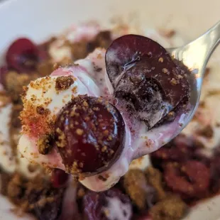 Sweet cream cherry crumble