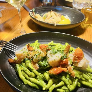 Trofie al Pesto & Gamberi