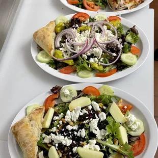 Salads and tuna melt