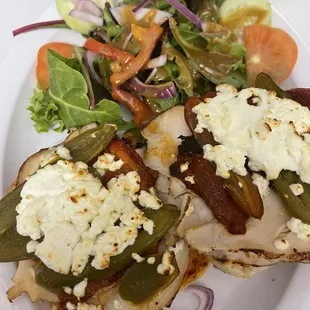 Goat cheese sun-dried tomatoes turkey sandwich