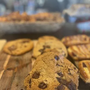 chocolate chip cookies and waffles