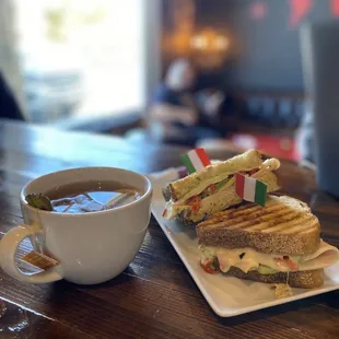 Avocado Turkey w added roasted peppers panini