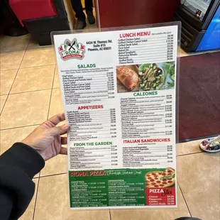 Menu and location