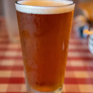  glass of beer on a table