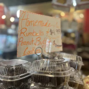 a display of food items