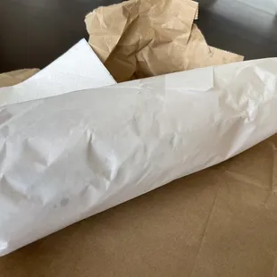 a roll of paper on a table