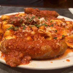 Half and Half Pasta with sausage