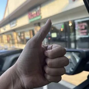 My finger. Thumbs up for this place.
