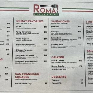 menu