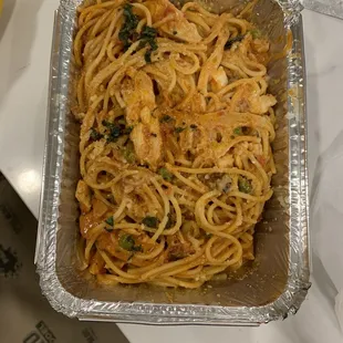 Spicy carbonara + chicken