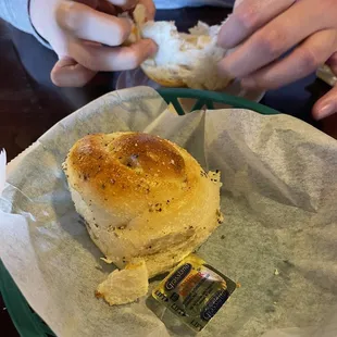 Complementary garlic bread