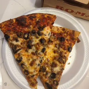 Cardboard with cheese and toppings.. I mean "pizza" from Roma's