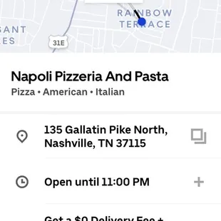 Another name for the same location on the delivery apps