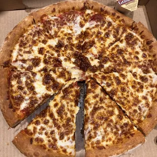 Pepperoni Suicide Pizza reality. There were a *few* pepperoni under the cheese. It was .... edible