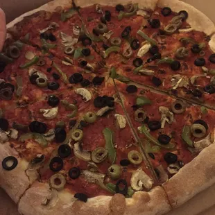 "Veggie feast" - yes, we asked for no cheese but there was definitely not a feast of veggies...