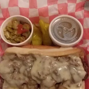 Italian Beef, Dry with Au Jus on the side... YUM :-)