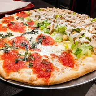 a closeup of a pizza