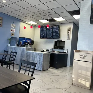 New counter and visible menu with prices