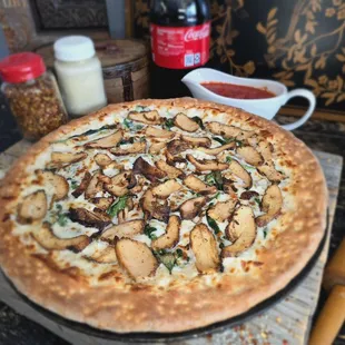 Build your own pizza any way you wanted like this delicious Chicken Pizza.
