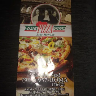 menu, pizza