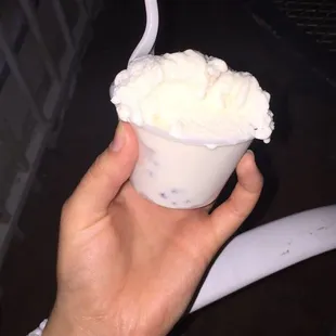 Churro gelato (ricotta cheese &amp; chocolate chips)