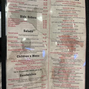 menu