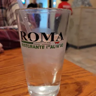 a glass of water