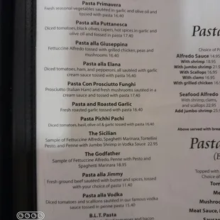 the menu