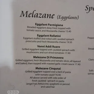 the menu