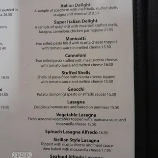 menu