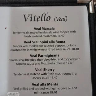 menu