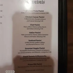 menu