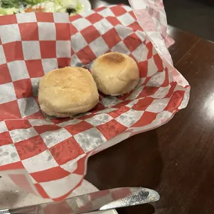 Garlic bread ( they generously re-fill our basket).  Hot off the oven.
