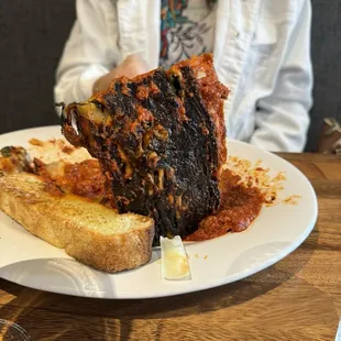 Burnt lasagne!! Yuk!