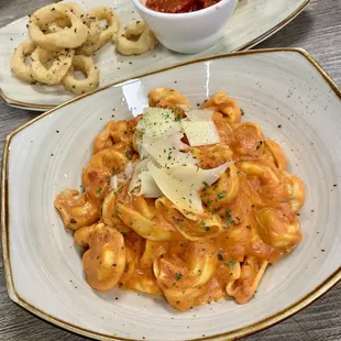 Tortellini alla Pana &amp; Calamari Fritti