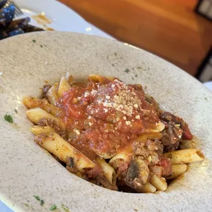 Spaghetti works with penne pasta